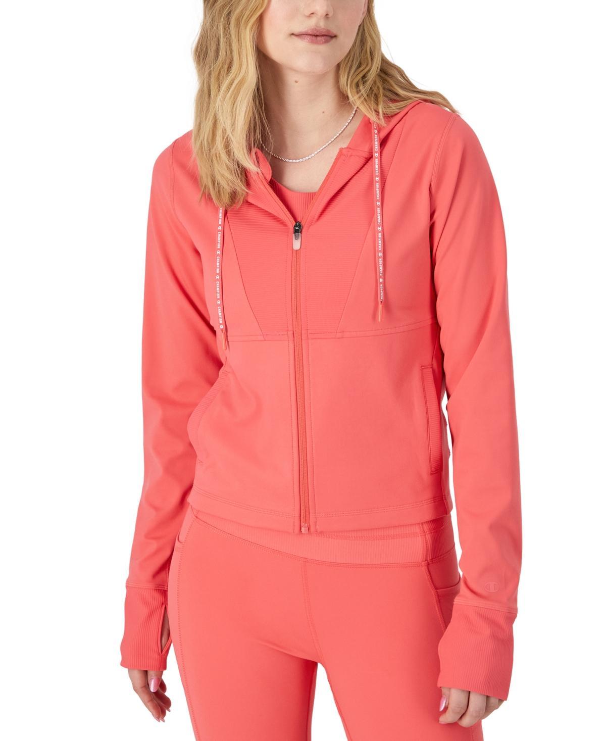 Champion Womens Soft Touch Zip-Front Hooded Jacket Product Image