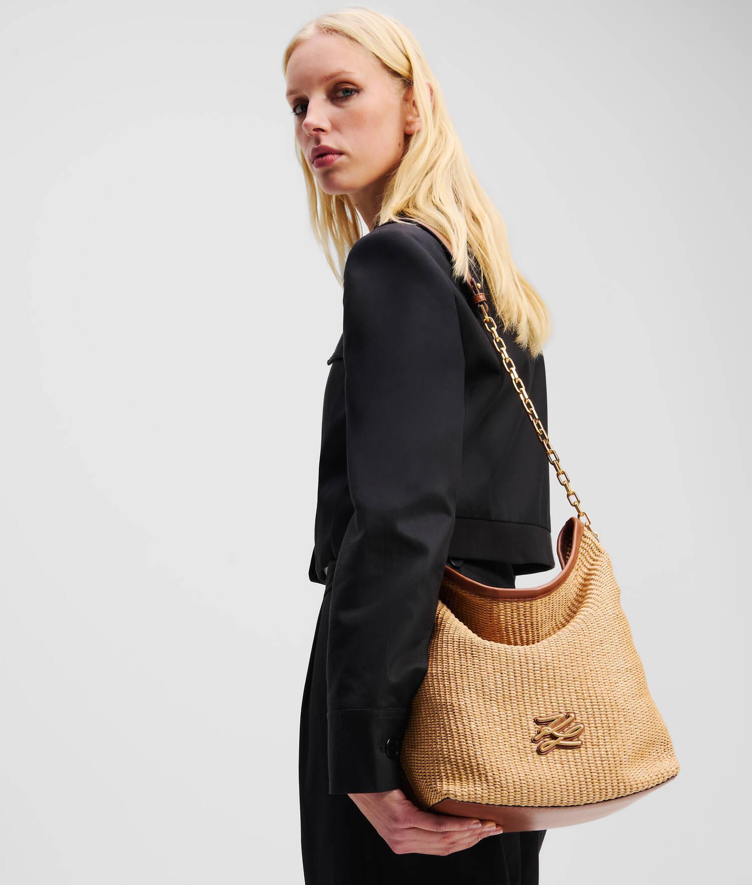 K/AUTOGRAPH RAFFIA MEDIUM BUCKET BAG Product Image