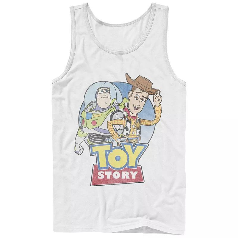 Disney / Pixar's Toy Story Woody And Buzz Poster Men's Graphic Tank Top, Size: Small, Athletic Grey Product Image