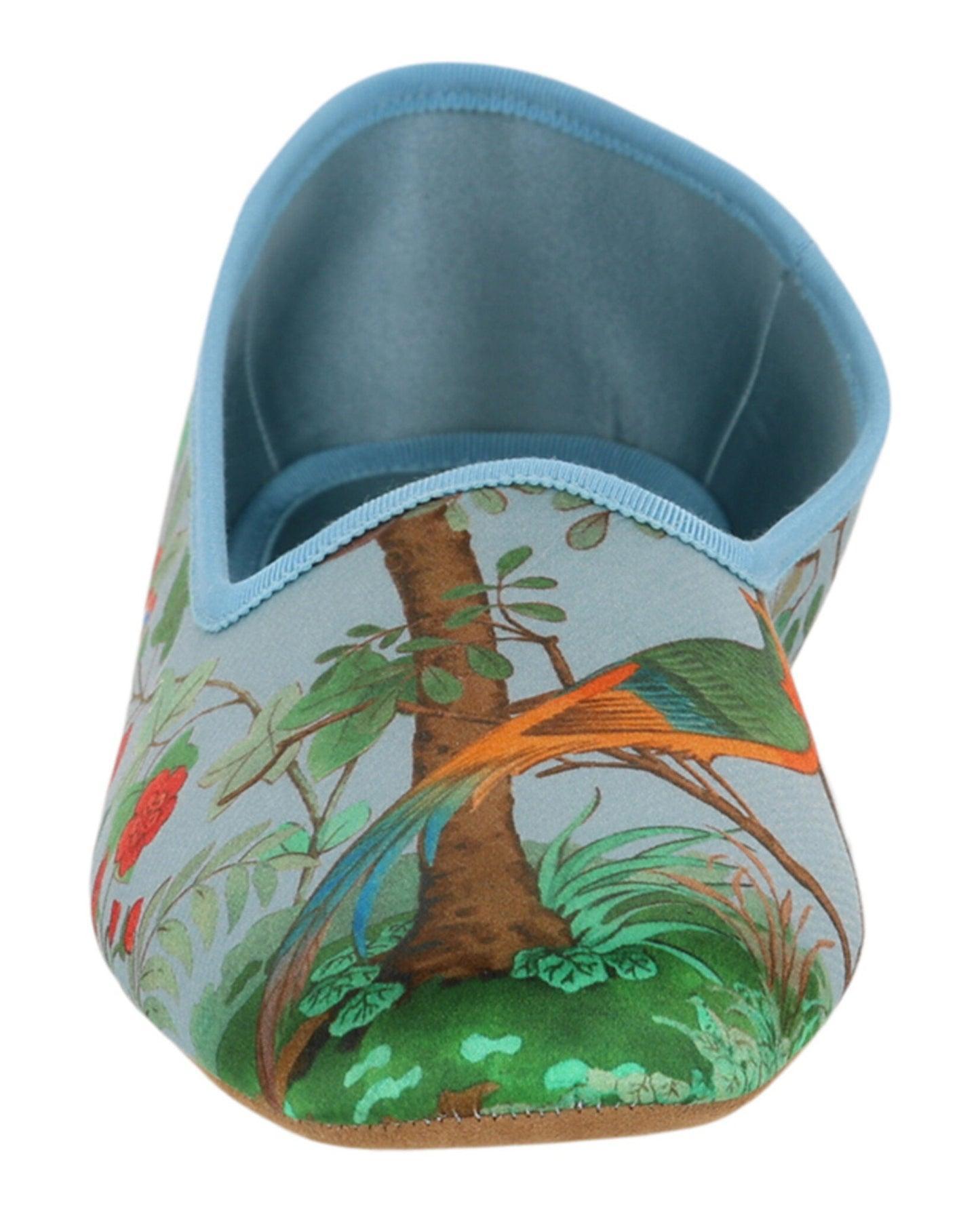 Gucci Satin Voyage Tian Printed Slippers Product Image