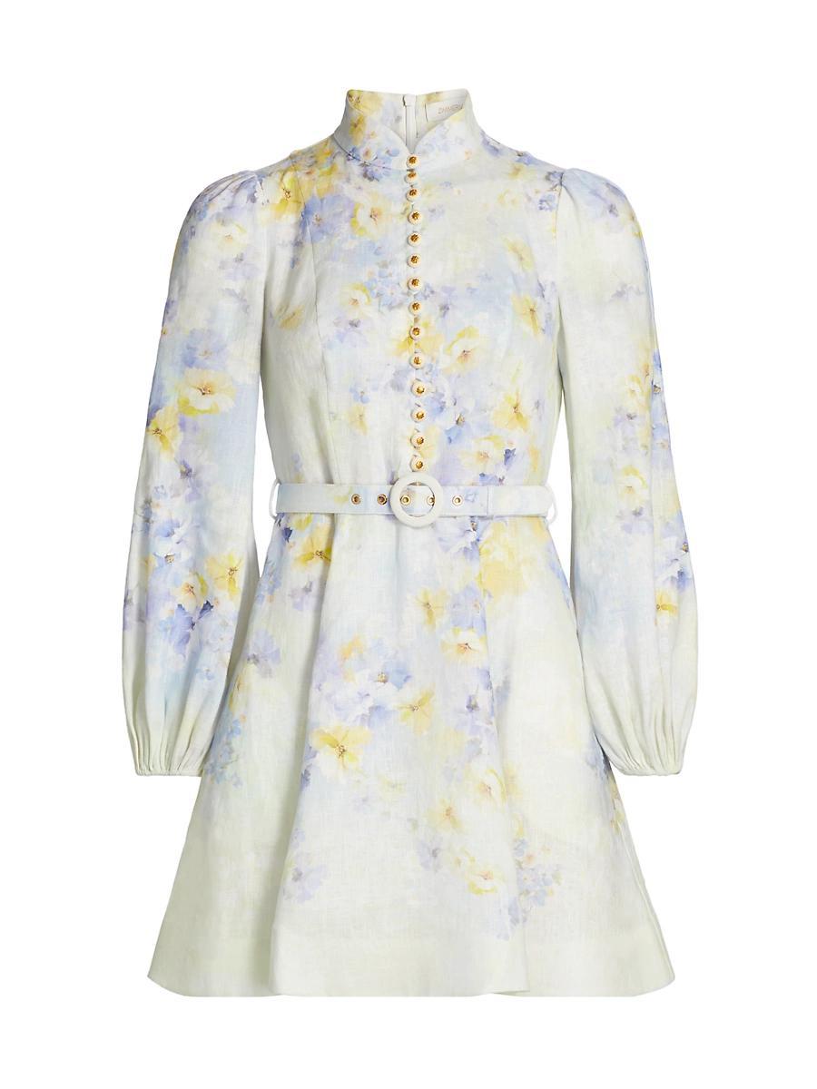 Womens Crush Floral Linen Minidress Product Image