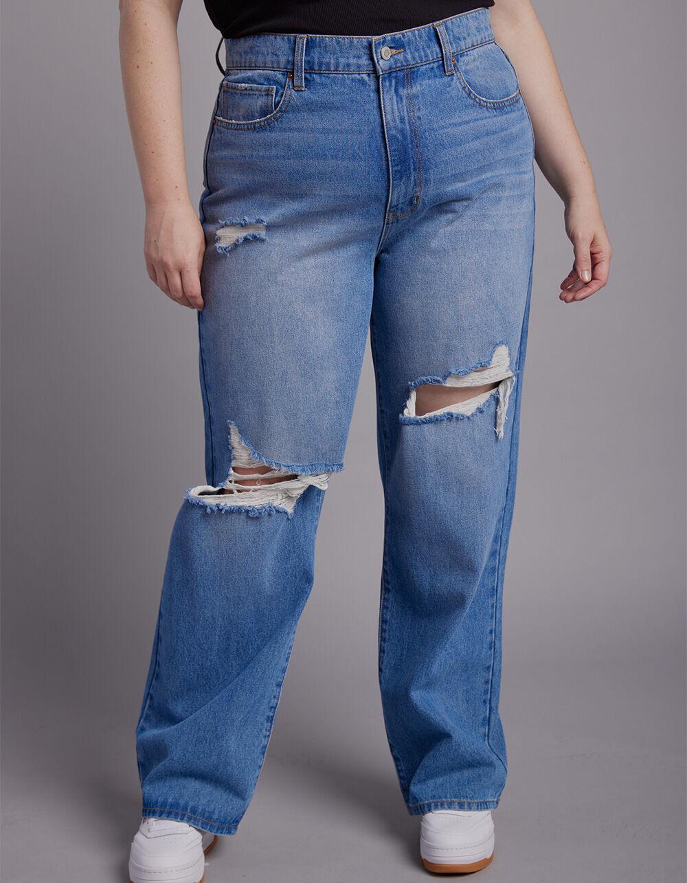 RSQ Womens High Rise Baggy Jeans - MEDIUM WASH Product Image