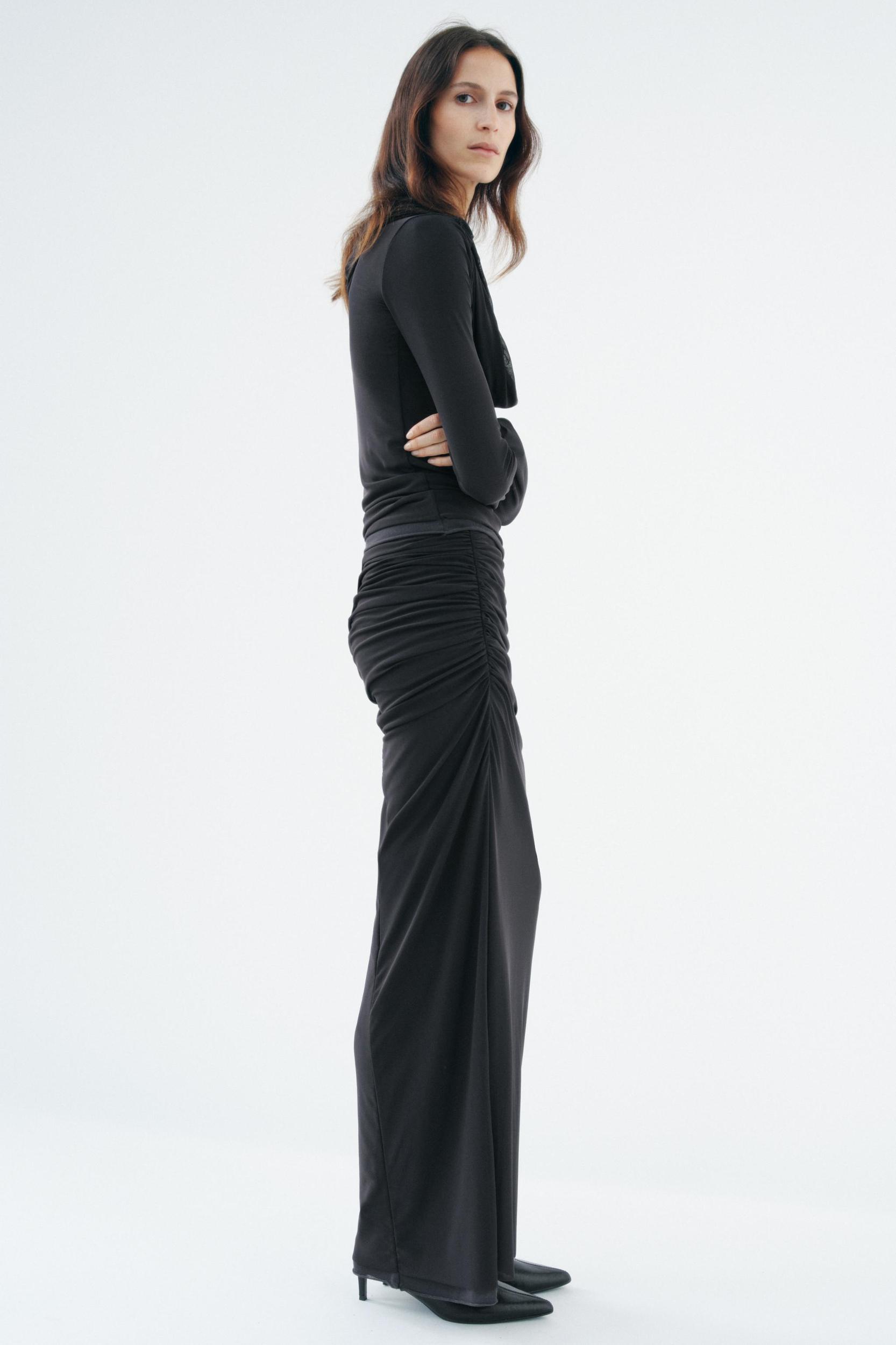 TULLE DRAPED COLLAR TOP Product Image