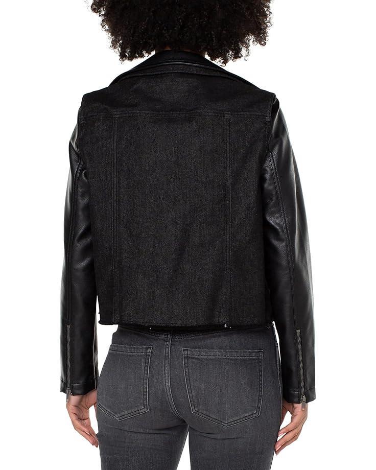 Faux Leather Moto Jacket Product Image