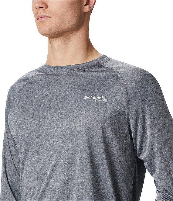 Men's Columbia PFG UPF 50 Terminal Tackle™ Heather Long Sleeve Shirt, Size: XL, Grey Heather Product Image