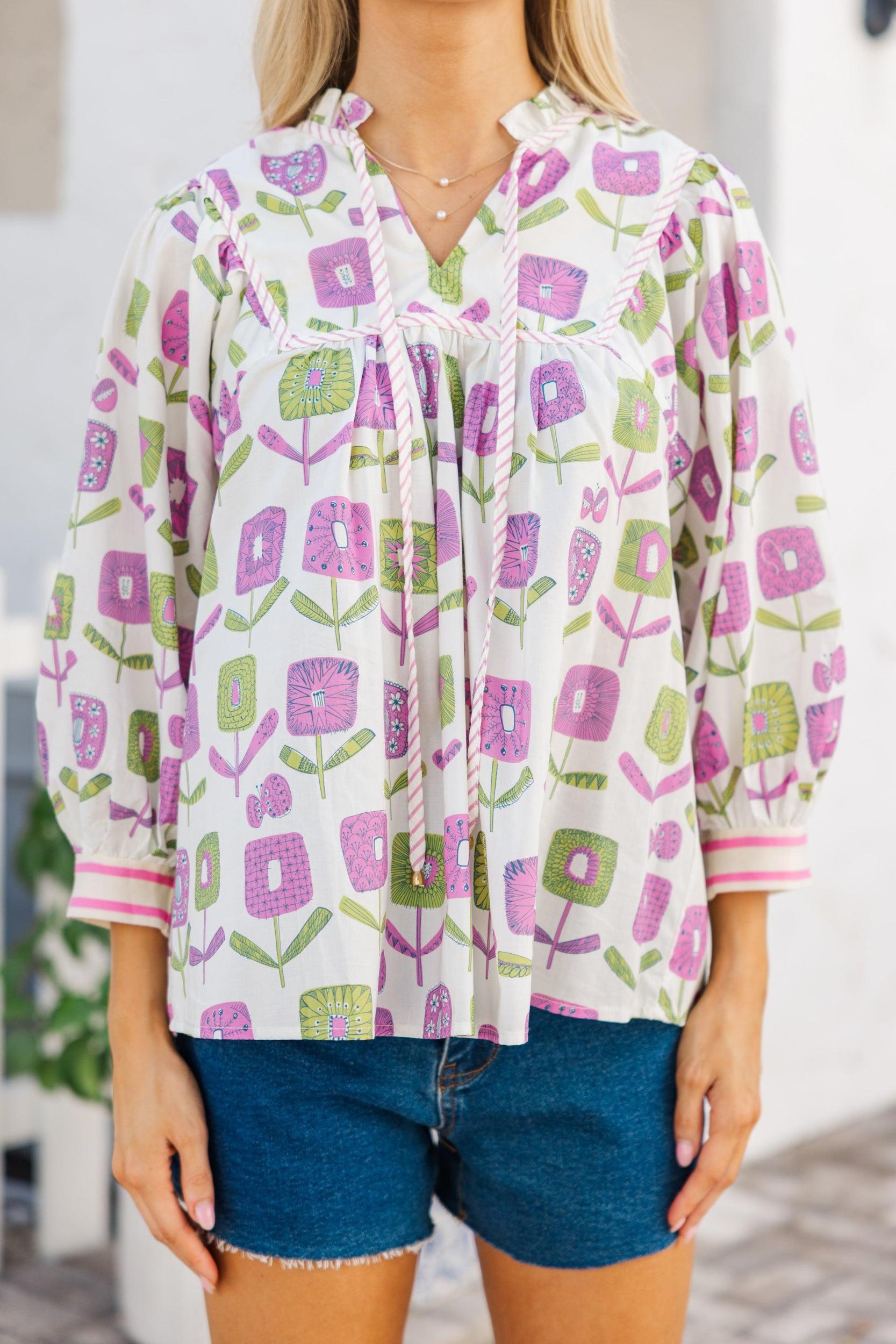 Find Yourself Cream Floral Blouse Female Product Image