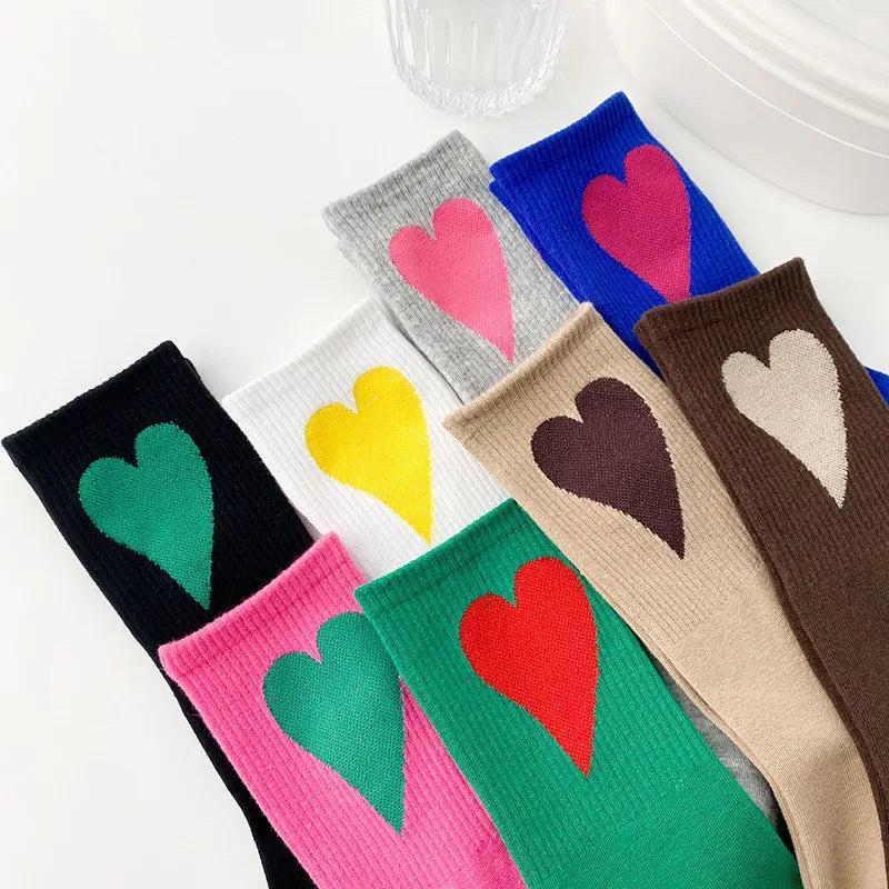 Vibrant Colorblock Heart Socks Product Image