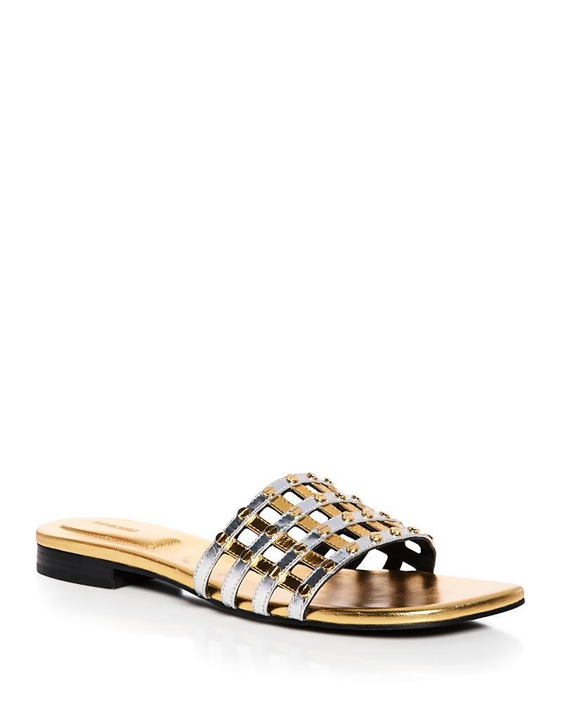 Simkhai Womens Rivet Flat Sandals Product Image