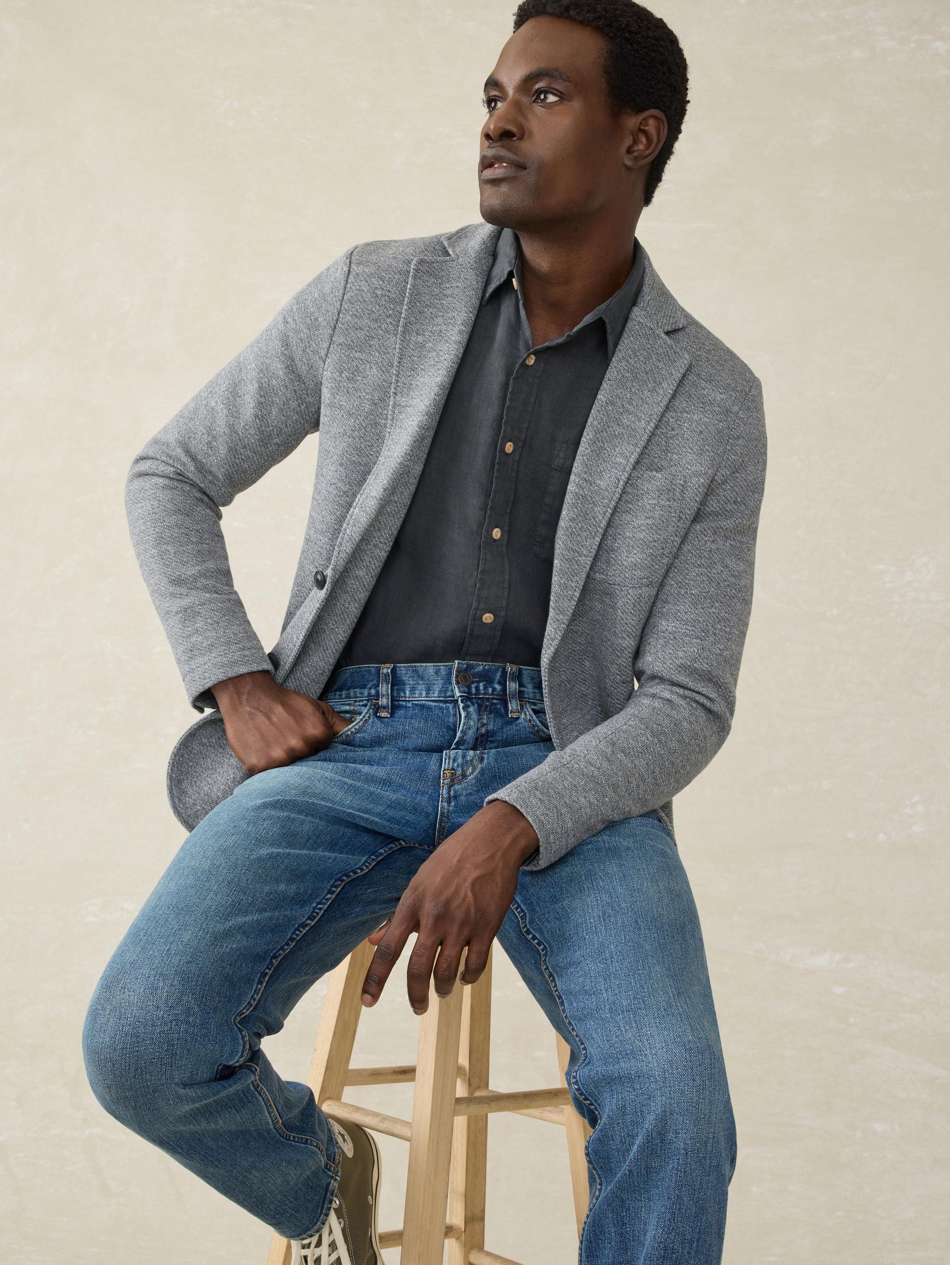 Inlet Knit Blazer (Tall) - Medium Grey Melange Male Product Image