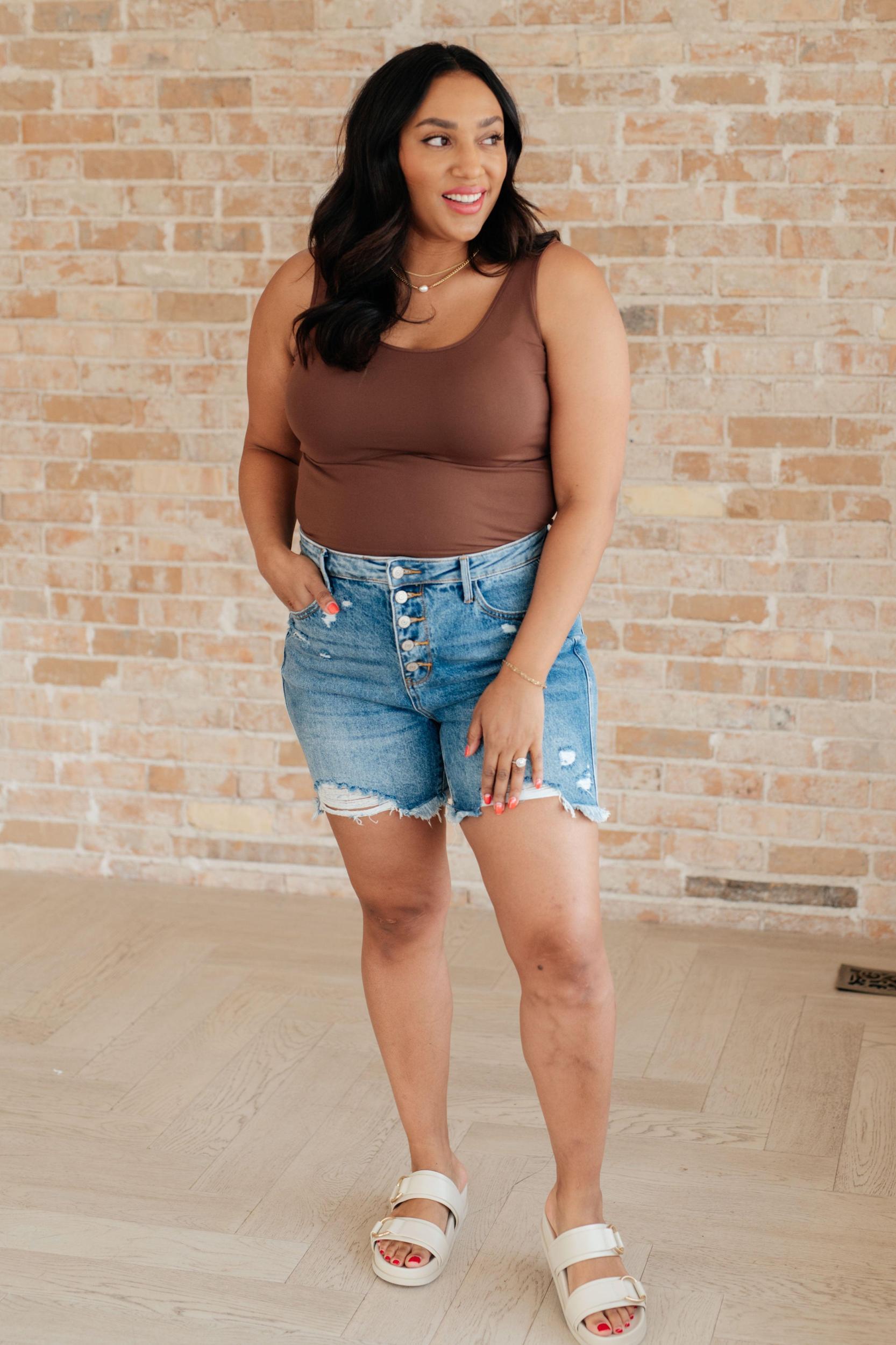 Kara High Rise Rigid Magic Button Fly Cutoff Judy Blue Jeans Shorts - ONLINE EXCLUSIVE! Product Image