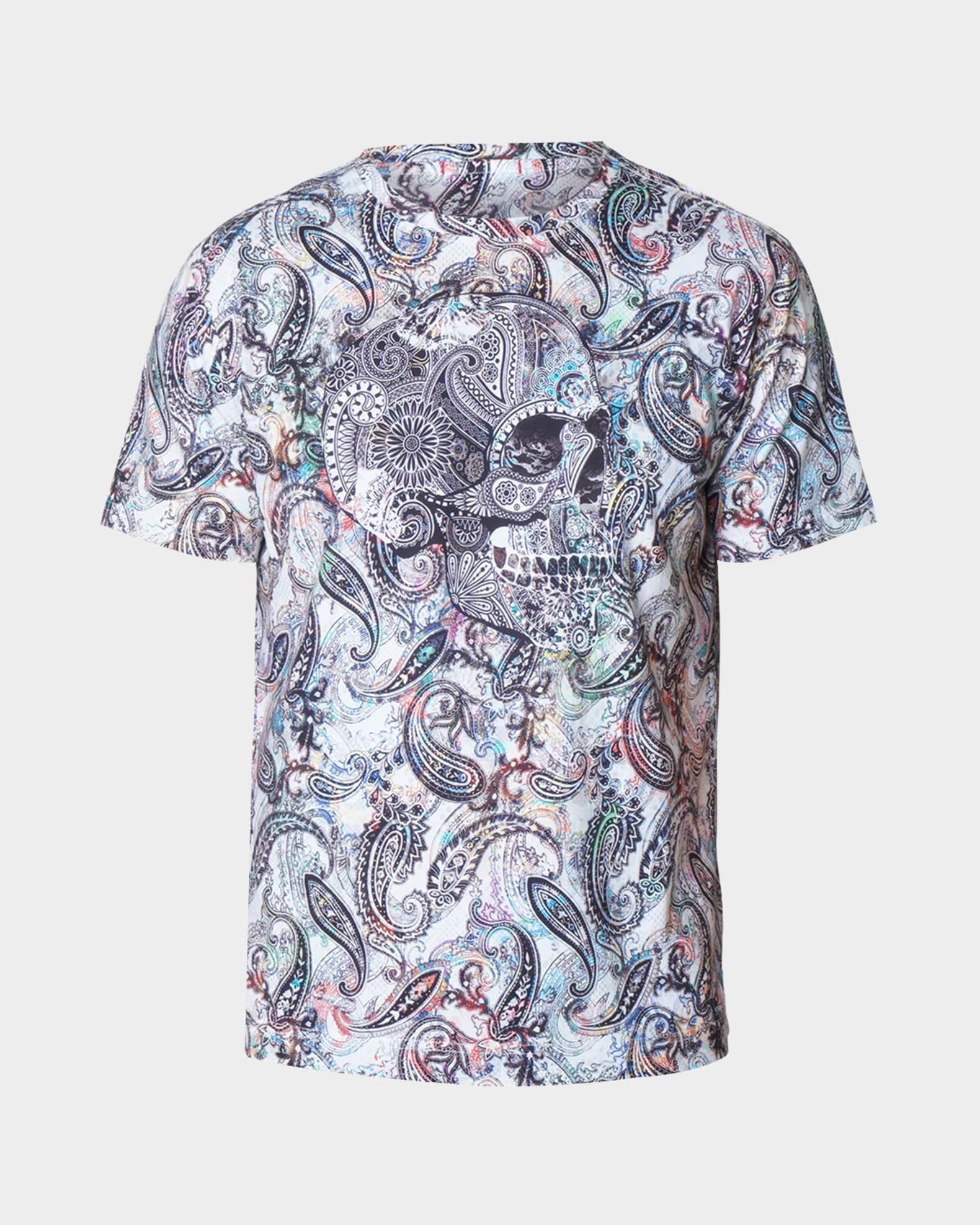 Mens Paisley Skull Graphic T-shirt Product Image