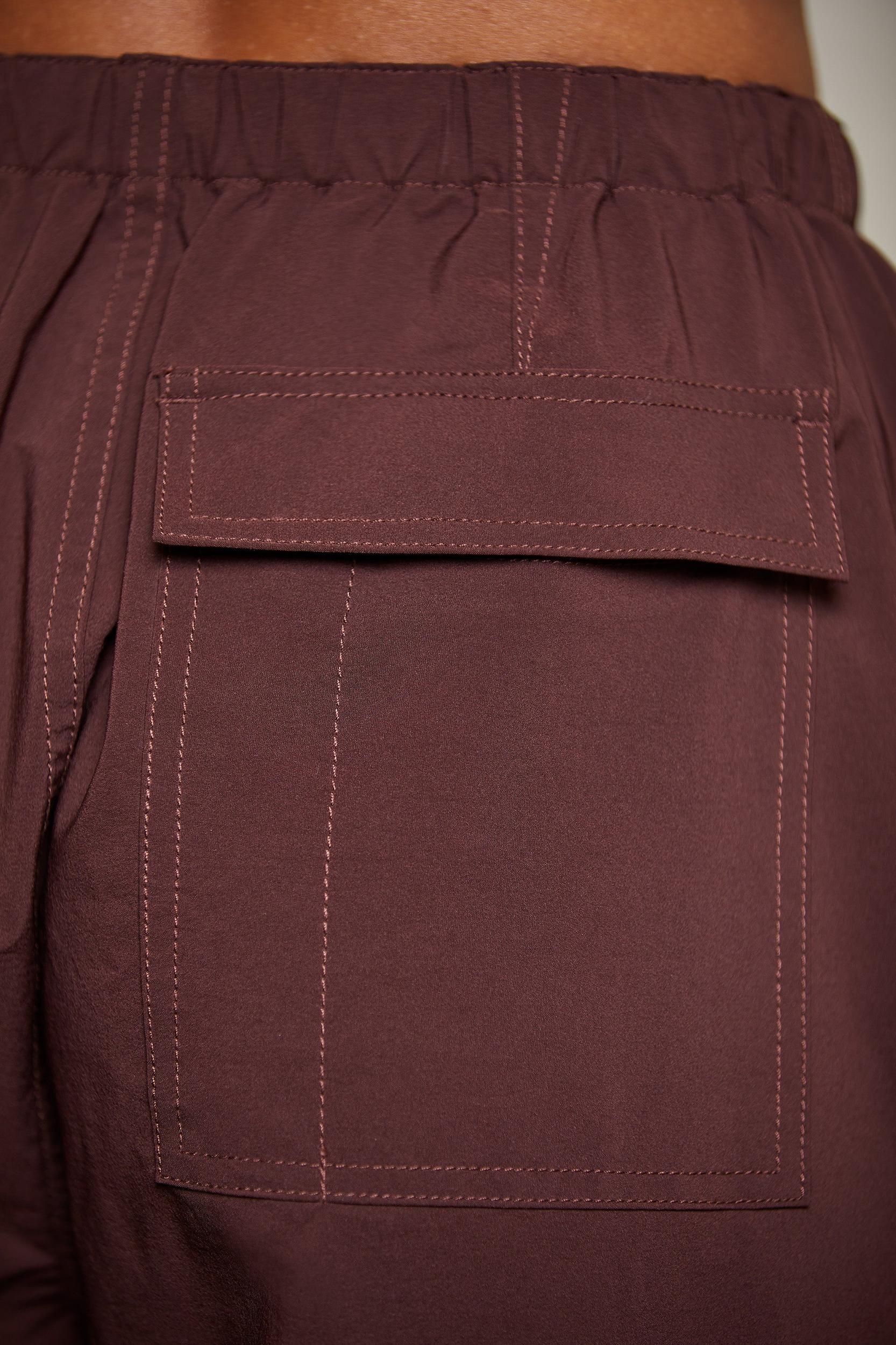 Wide Leg Cargo Trousers in Brown Product Image