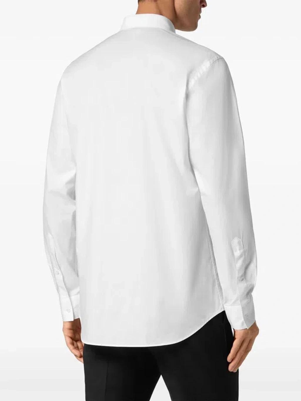 PHILIPP PLEIN Stud-detailing Poplin Shirt In White Product Image