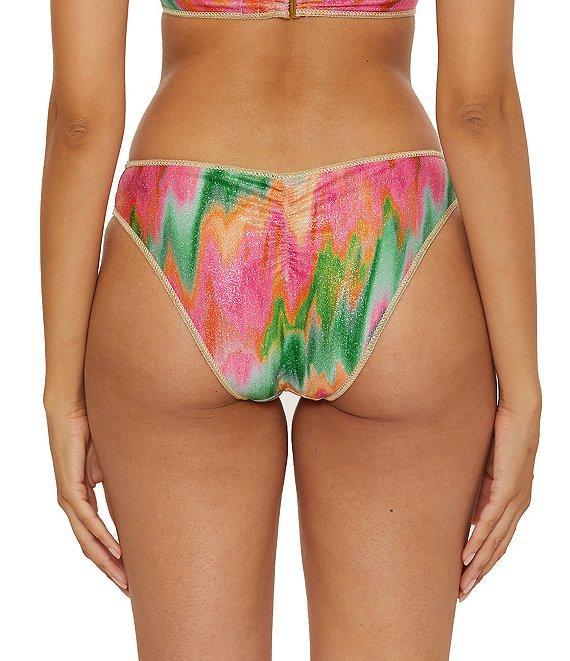 Becca By Rebecca Virtue Mirage Metallic Shirred Back Hipster Swim Bottom Product Image