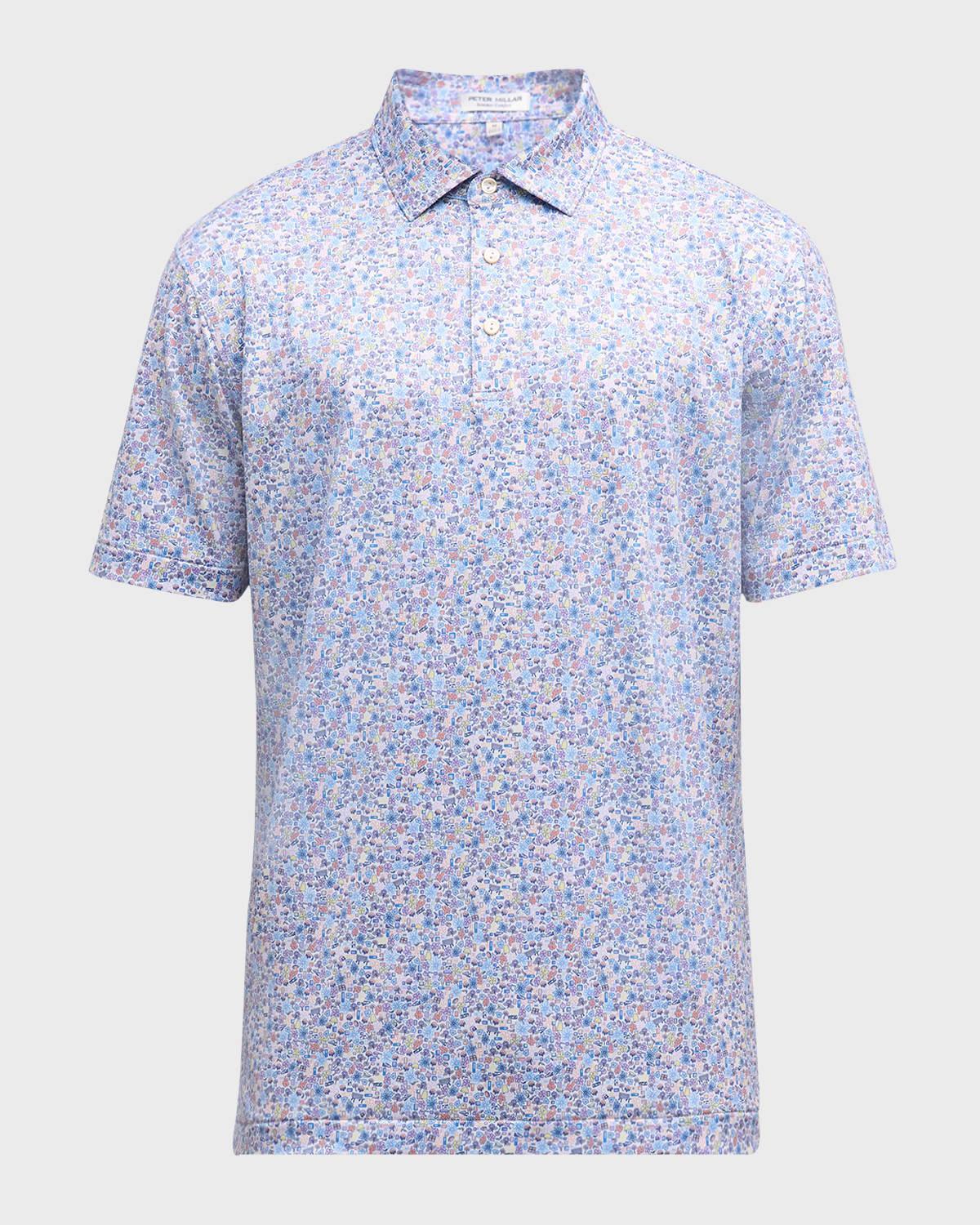 Men's Groovy Printed Performance Polo Shirt Product Image