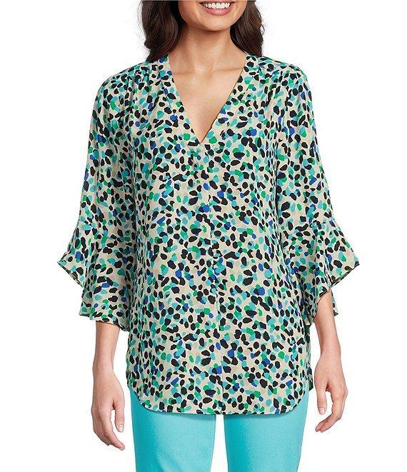 Jones New York V-Neck Flare Sleeve Tunic Product Image