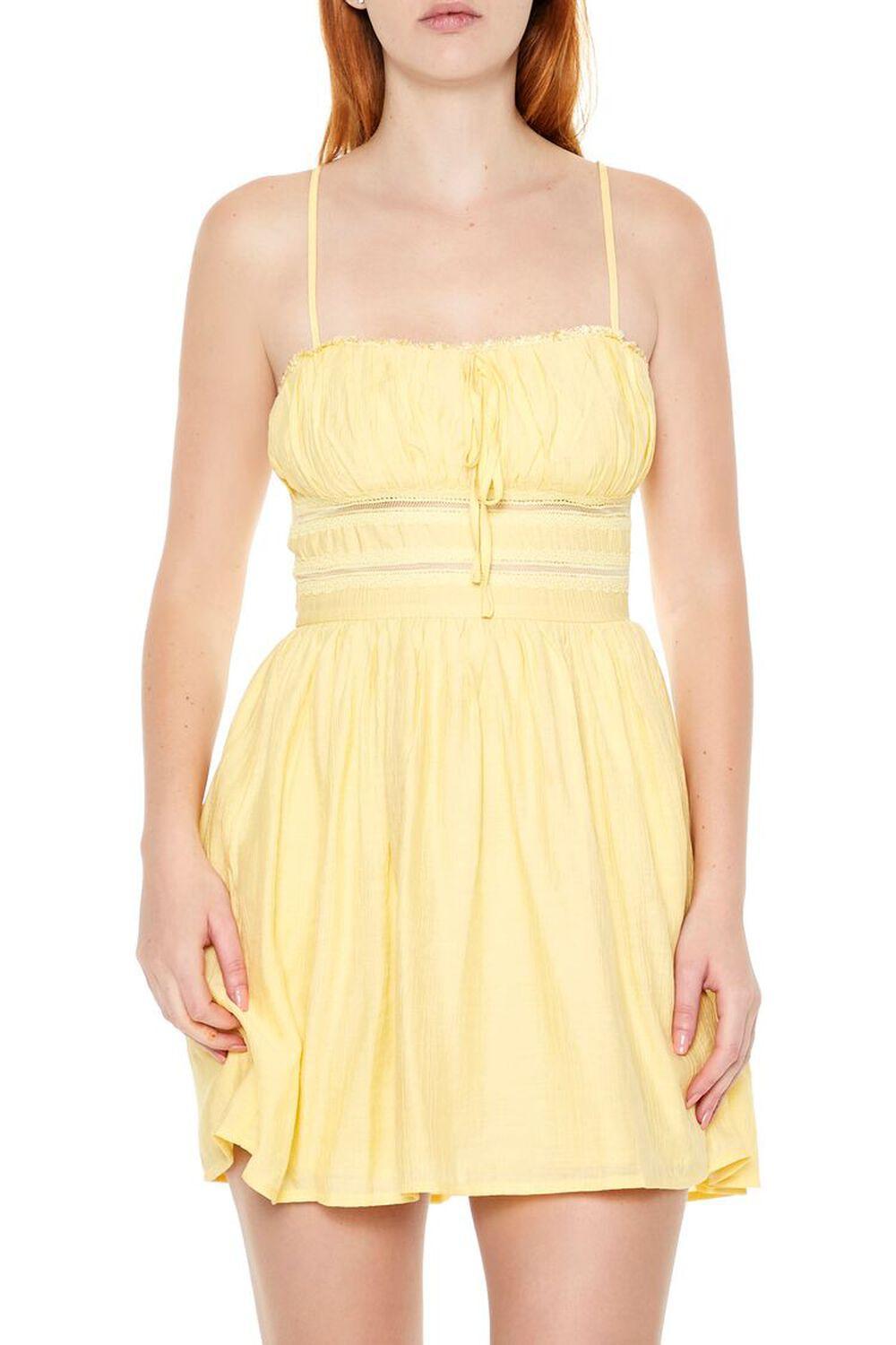 Lace-Trim Mini Babydoll Dress | Forever 21 Product Image