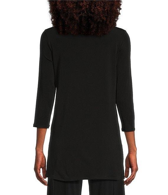 Eva Varro Knit Jersey 3/4 Sleeve Side Grommet Detail Tunic Product Image