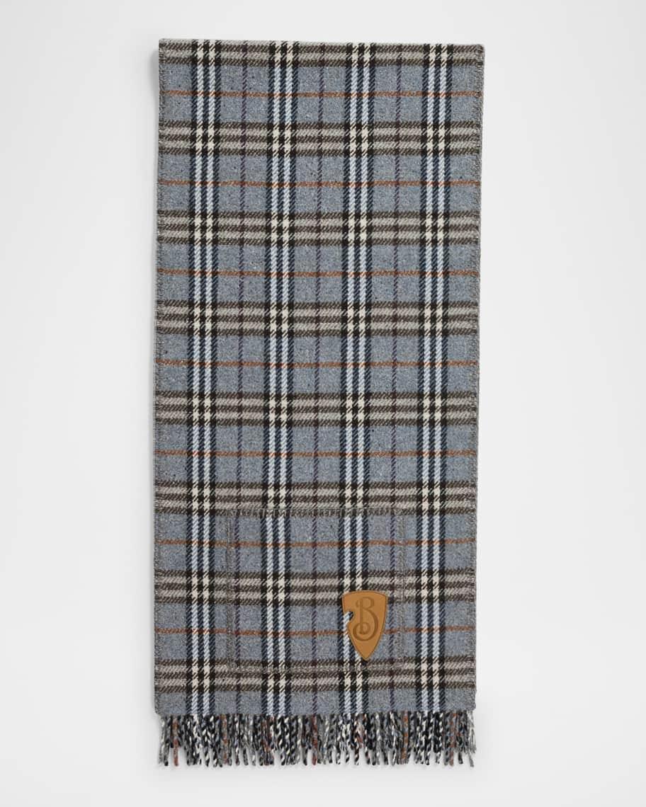 Mens Cashmere and Wool Reversible Scarf with Pockets Product Image