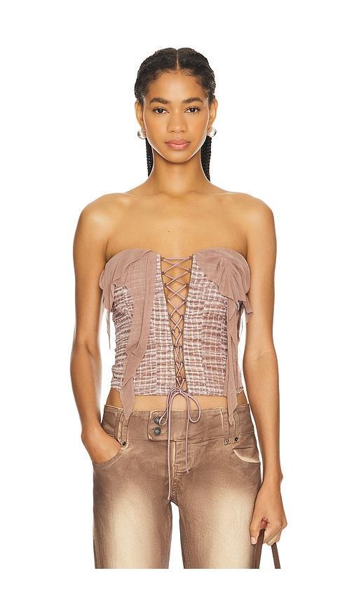 Distressed Lace Up Corset Top Jaded London Product Image