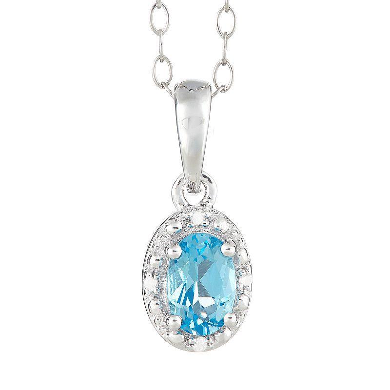 Celebration Gems Sterling Silver Gemstone & Diamond Accent Pendant Necklace, Womens Purple Product Image