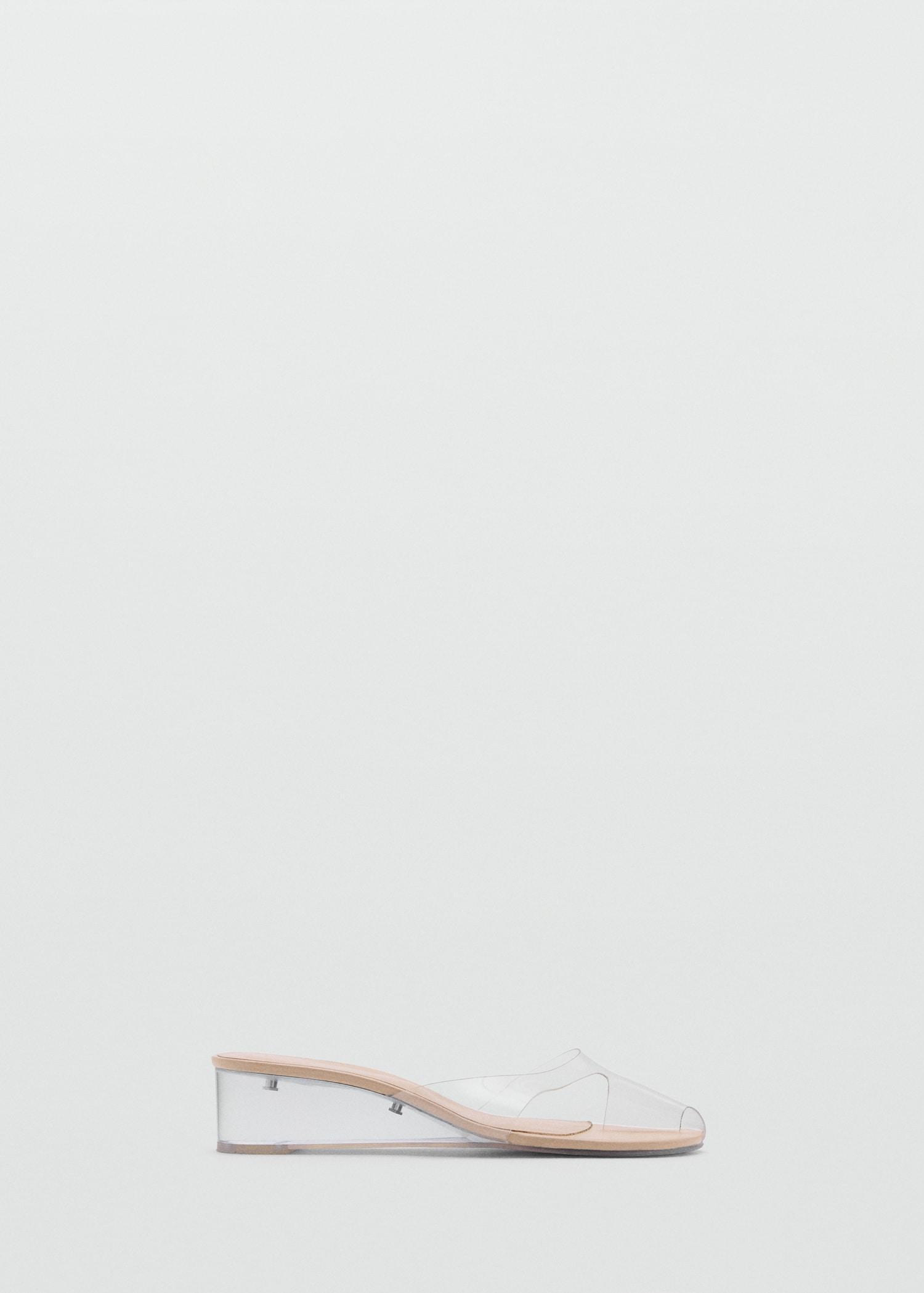 Transparent vinyl wedge sandals - Women | MANGO USA Product Image