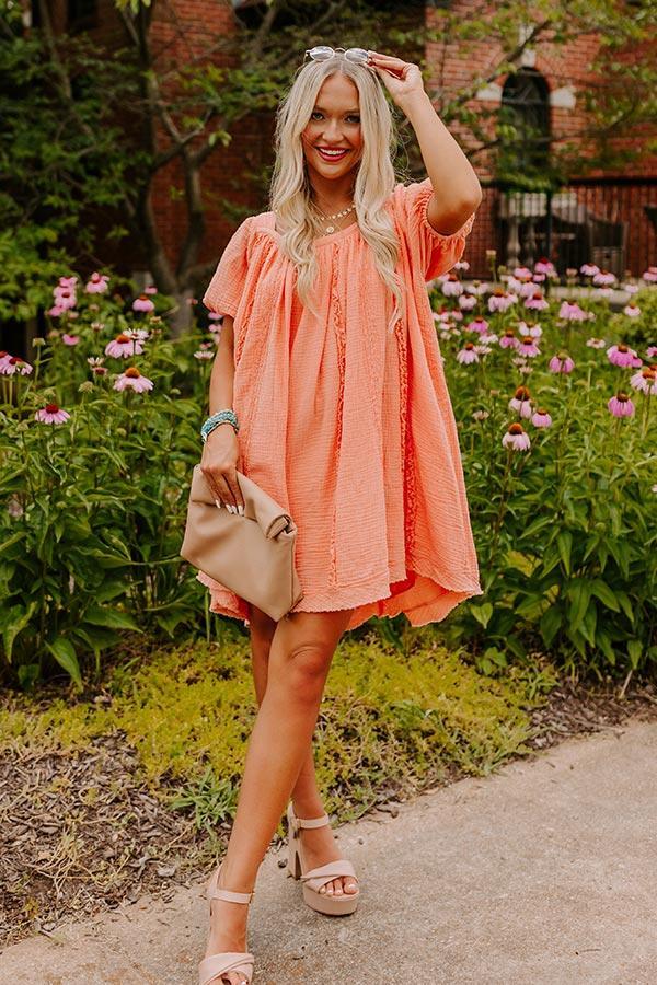 California Casa Shift Dress In Peach Product Image