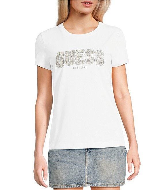 Guess Short Sleeve Graphic Logo Lace T-Shirt Product Image