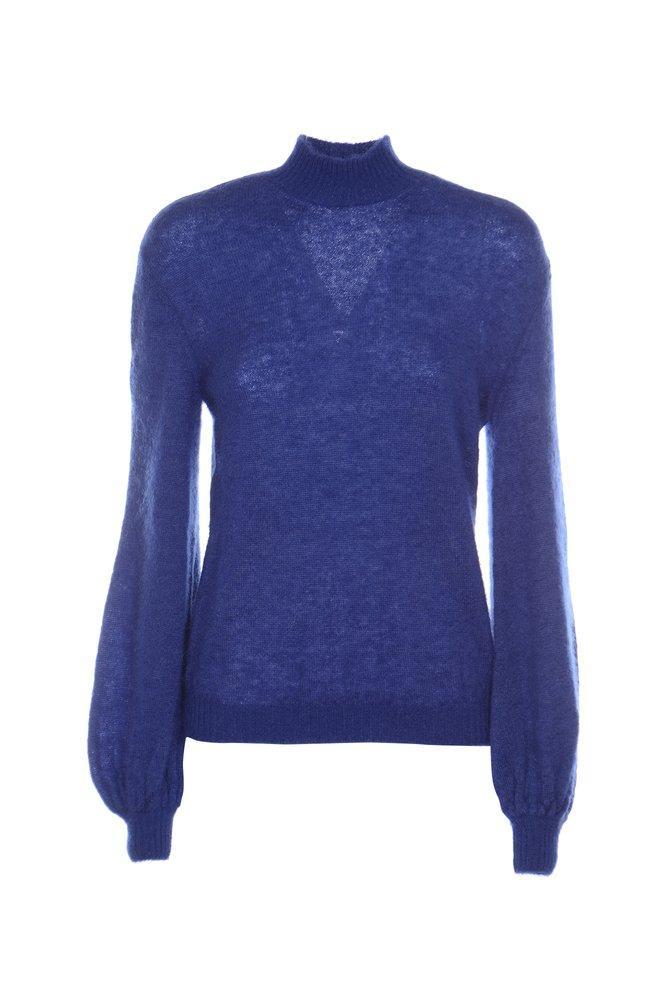 ALBERTA FERRETTI Turtleneck Knitted Jumper In Blue Product Image