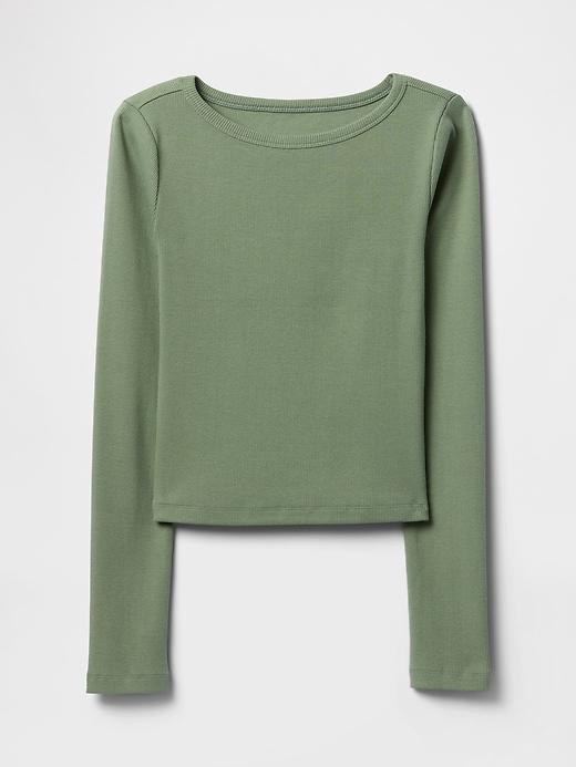 Heavyweight Rib Boatneck Crop T-Shirt Product Image