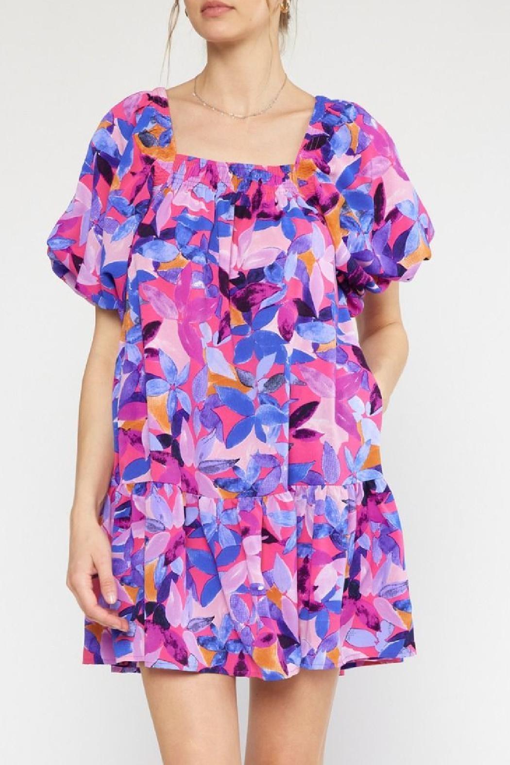 Smocked Neckline Dress Product Image