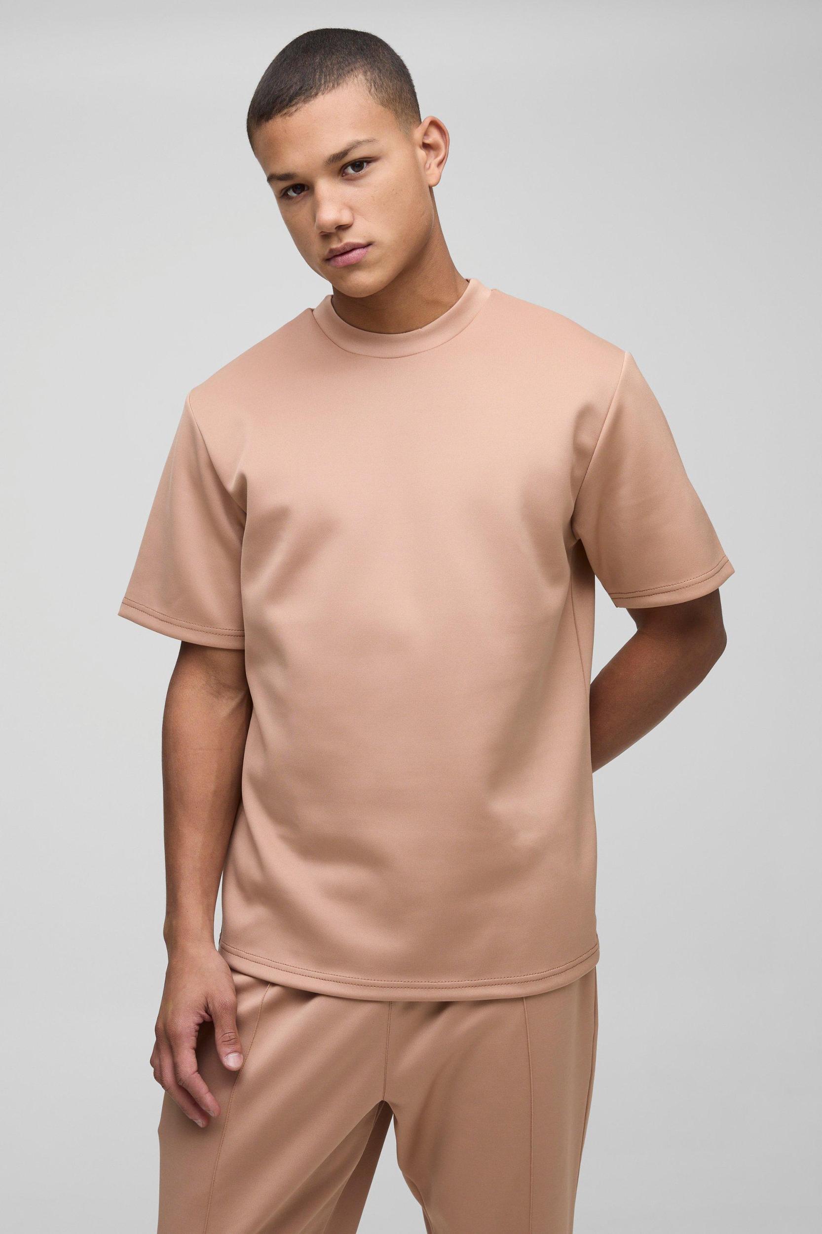 Regular Fit Scuba T-Shirt & Sweatpants Long Set | boohooMAN USA Product Image