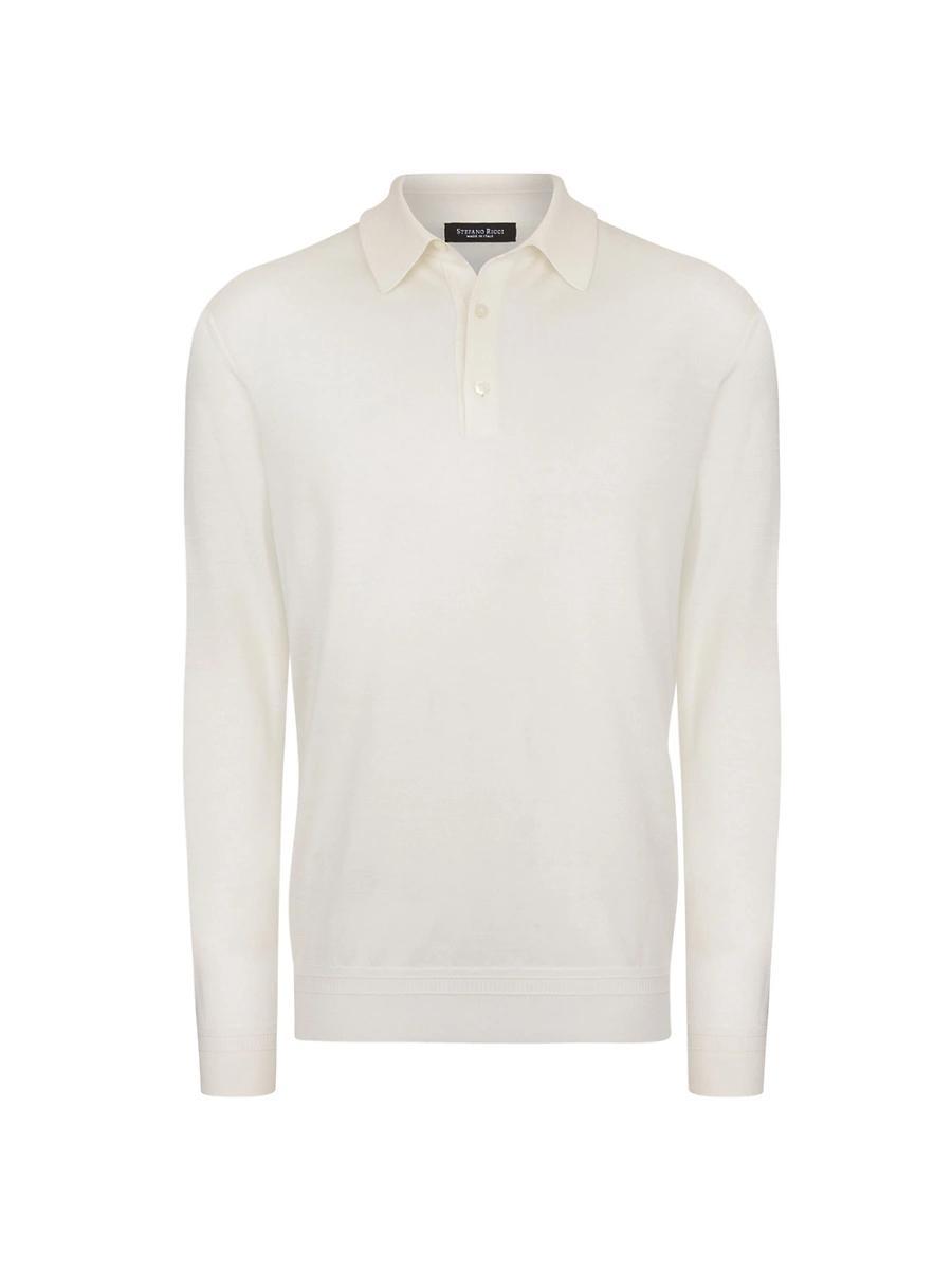 Mens Silk Three-Button Polo Shirt Product Image