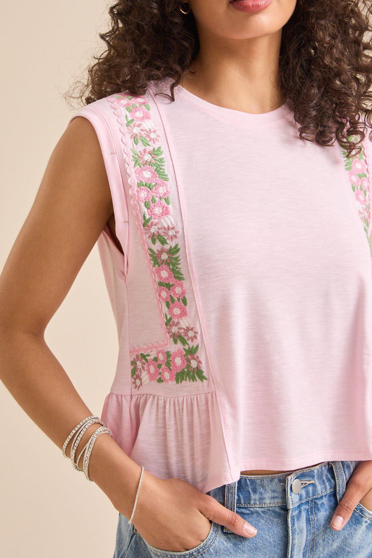 Maisey Embroidered Knit Top Product Image
