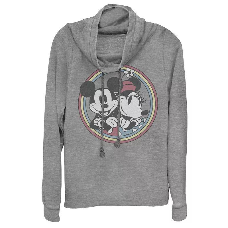 Disney's Mickey And Friends Juniors' Retro Cowlneck Graphic Lightweight Long Sleeve, Girl's, Size: XXL, Gray Grey Product Image