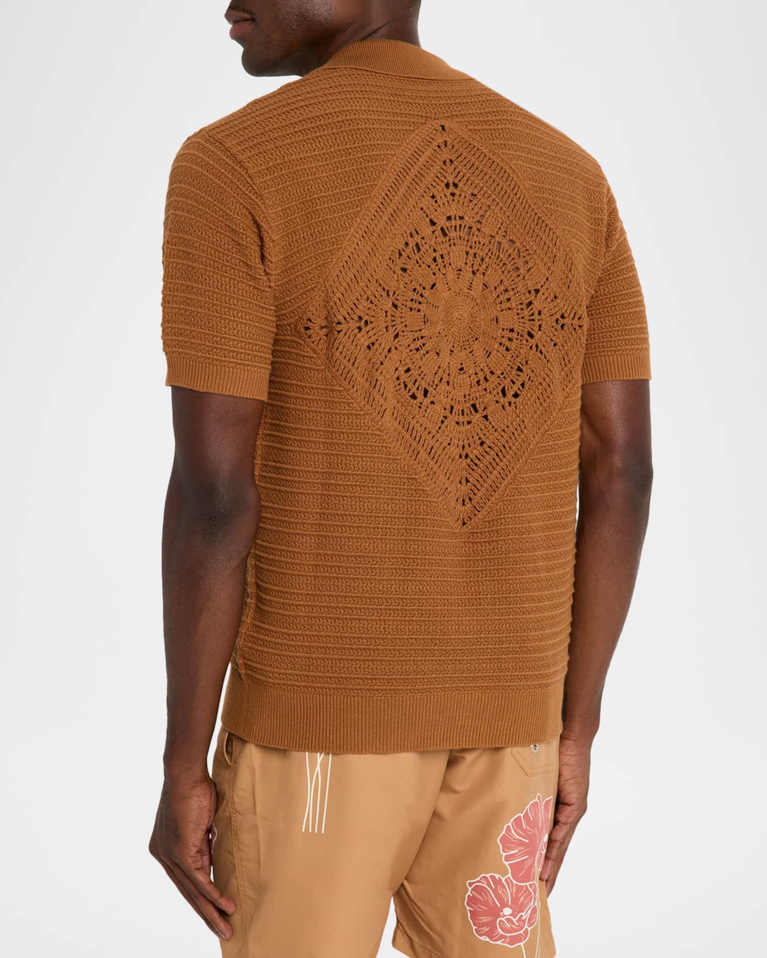 Men's Cesar Crochet Stripe Short-Sleeve Shirt Product Image