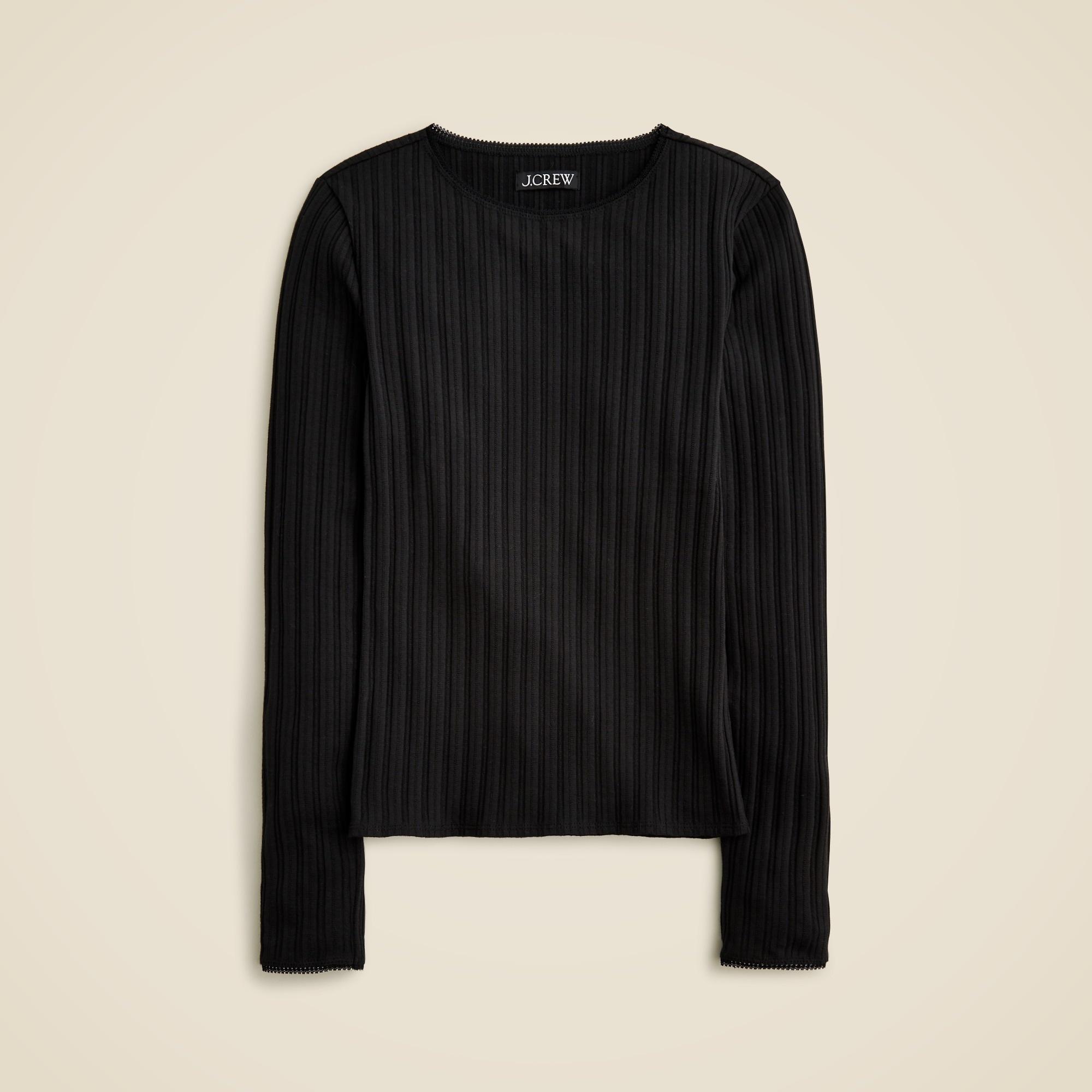 Pointelle long-sleeve T-shirt Product Image