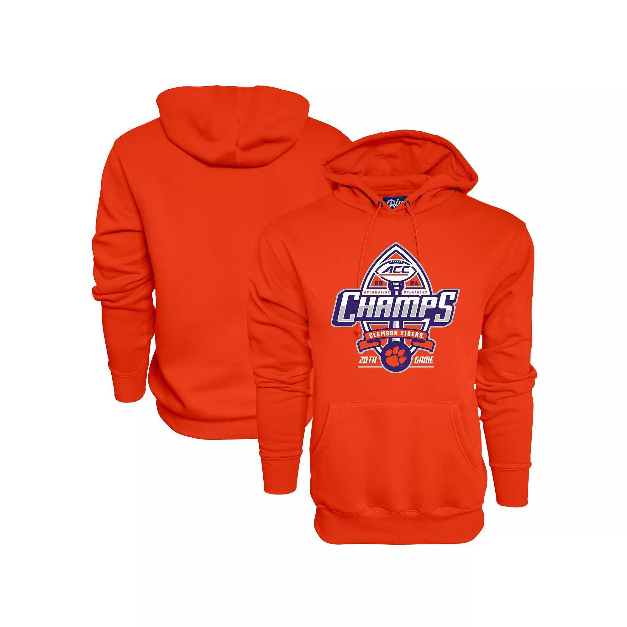 Men's Blue 84 Orange Clemson Tigers 2024 ACC Football Conference Champions Locker Room Pullover Hoodie, Size: Medium Product Image