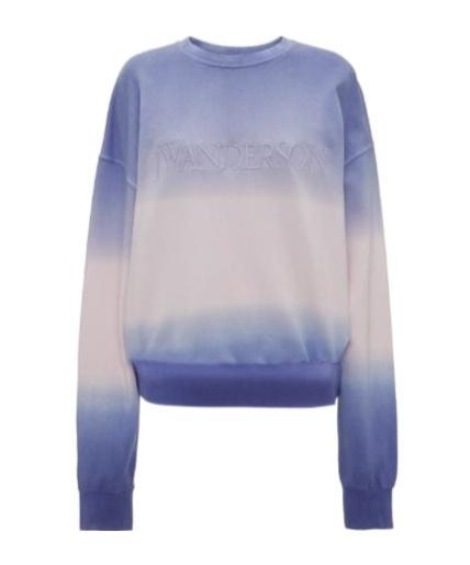 JW ANDERSON Gradient-effect Organic Cotton Sweatshirt In Purple Product Image