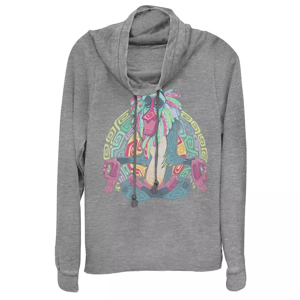 Disney's Lion King Rafiki Meditation Juniors' Cowlneck Graphic Lightweight Long Sleeve, Girl's, Size: Medium, Gray Grey Product Image