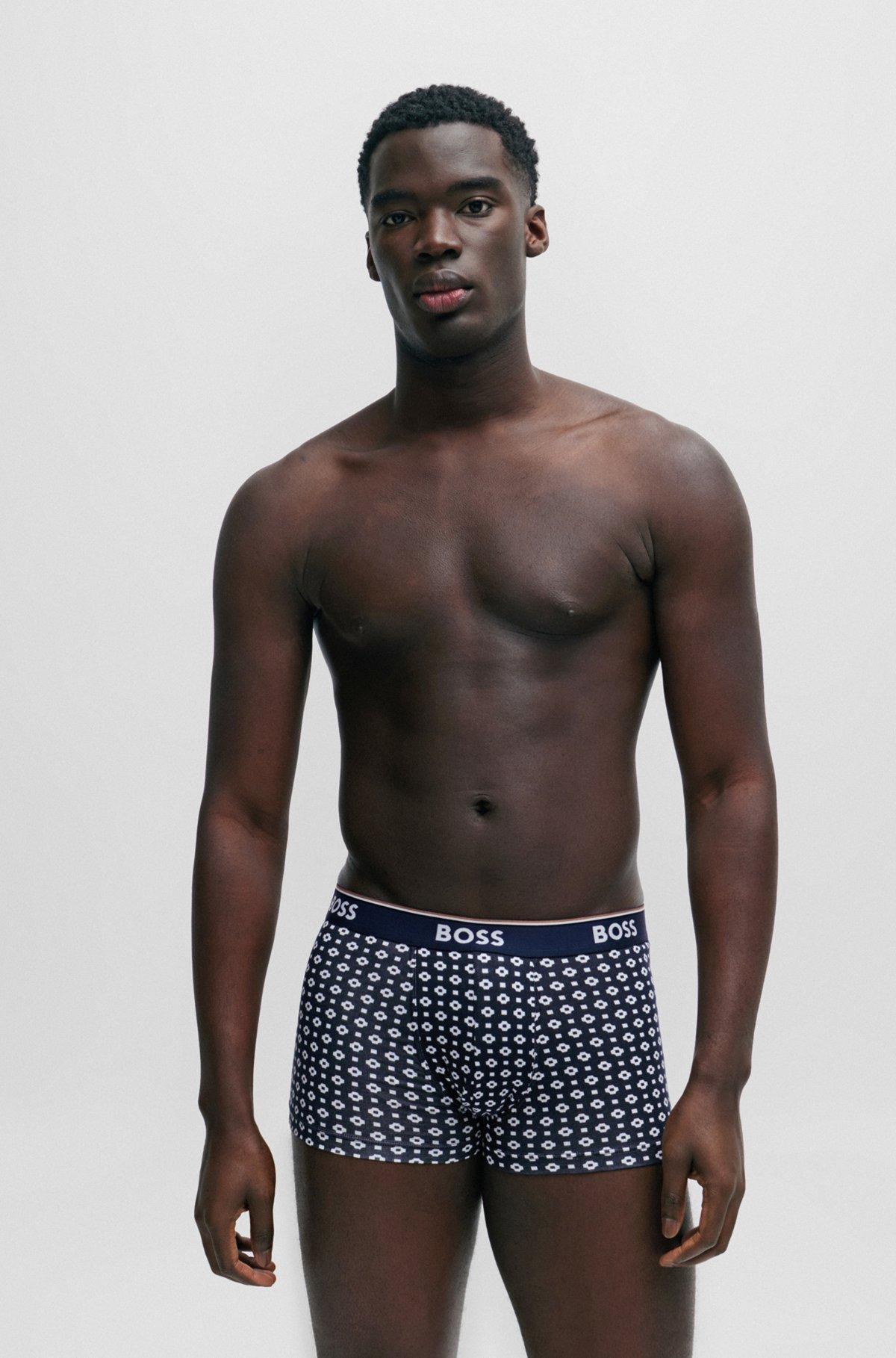 Three-pack of stretch-cotton trunks with logo waistbands Product Image