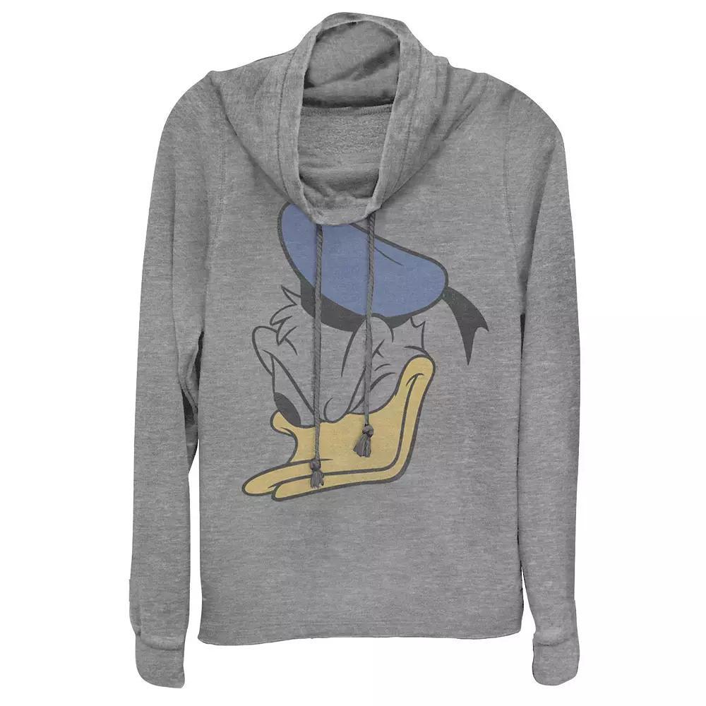 Disney Donald Duck Juniors' 1928 Legend Cowlneck Graphic Lightweight Long Sleeve, Girl's, Size: XL, Gray Grey Product Image