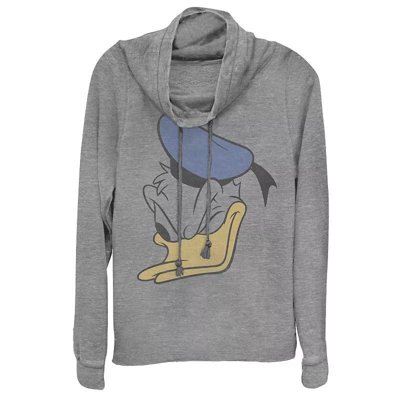 Disney Donald Duck Juniors' 1928 Legend Cowlneck Graphic Lightweight Long Sleeve, Girl's, Size: XL, Gray Grey Product Image