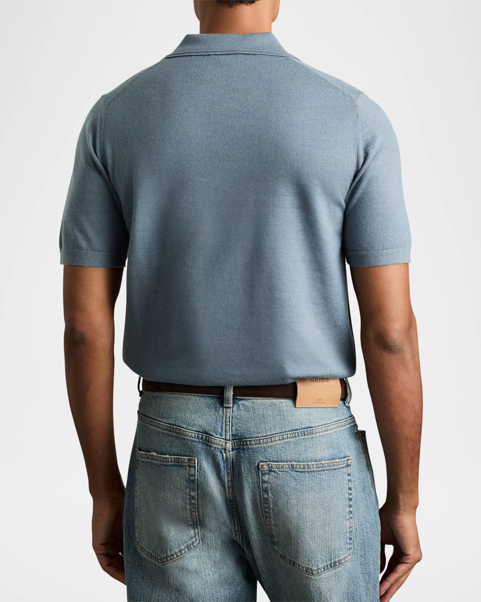 Men's Duchie Merino Wool Open Collar Polo Shirt Product Image