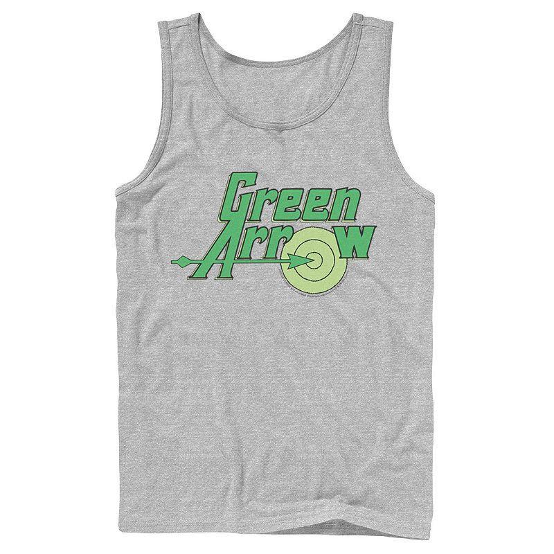 Men's DC Comics The Green Arrow Vintage Text Poster Tank Top, Size: Large, White Product Image