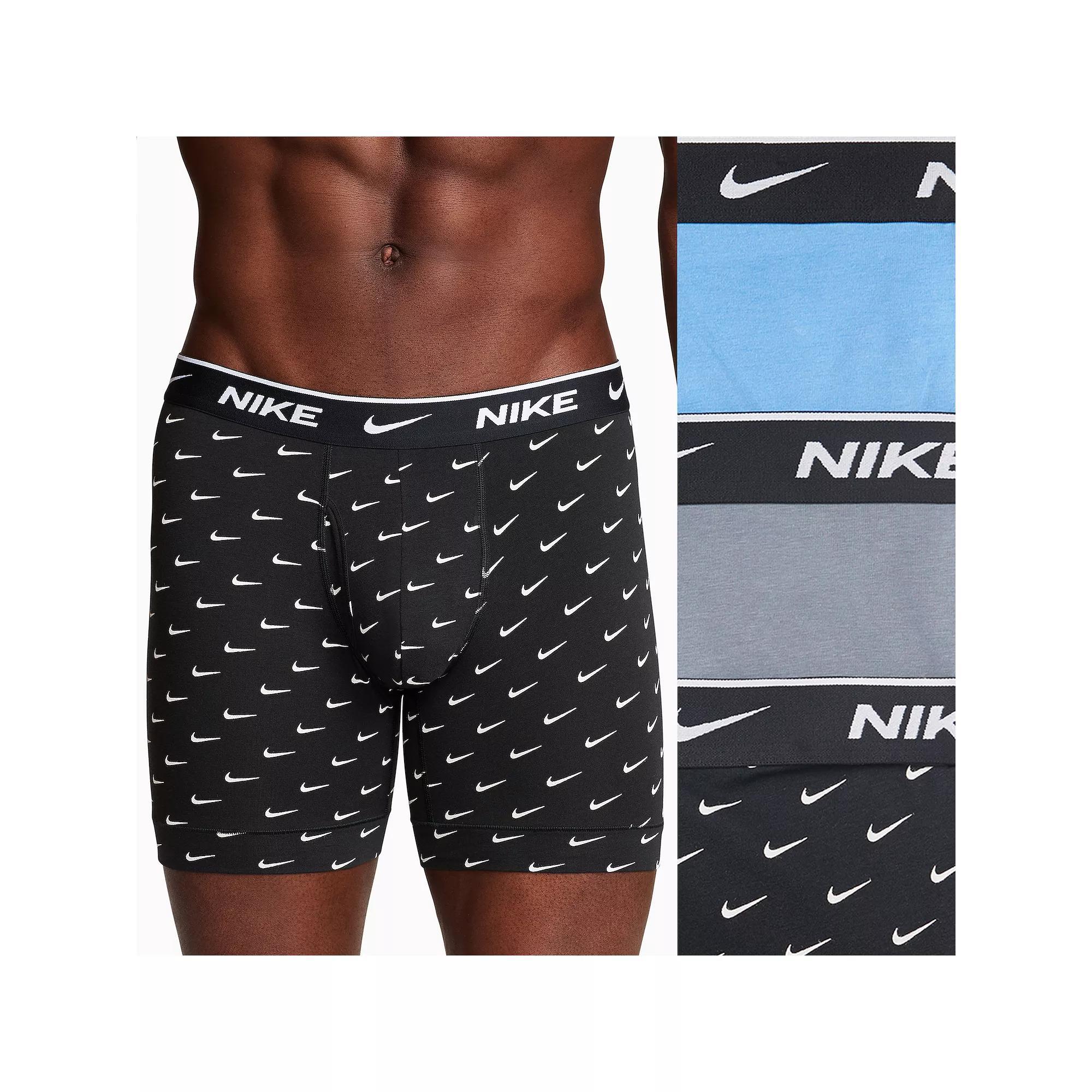 Men's Nike Dri-FIT Essential 3-pack Stretch Boxer Briefs, Size: XXL, Navy Blue Black Product Image