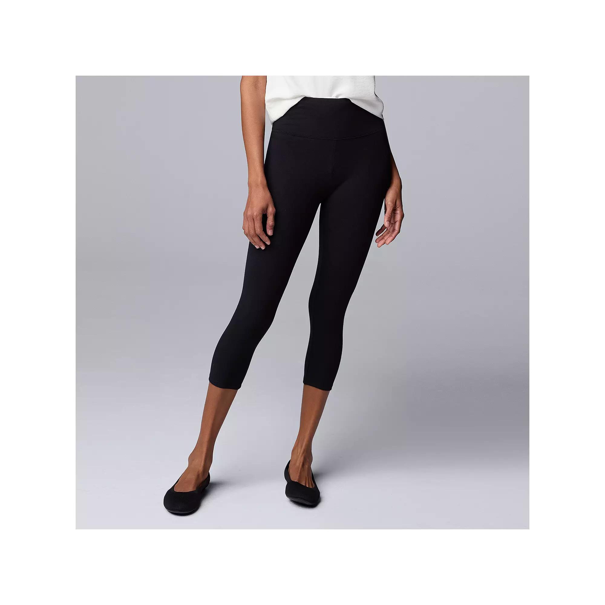 Women's Simply Vera Vera Wang High-Rise Shaping Capri Leggings, Size: Medium, Black Product Image