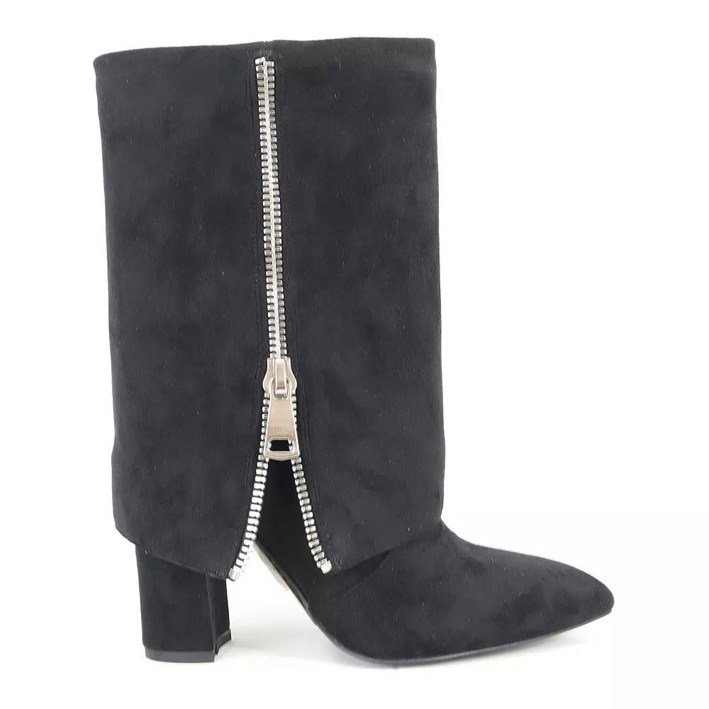 Yoki Vixxie Women's Fold Over BootsWith Zipper, Size: 6, Black Product Image