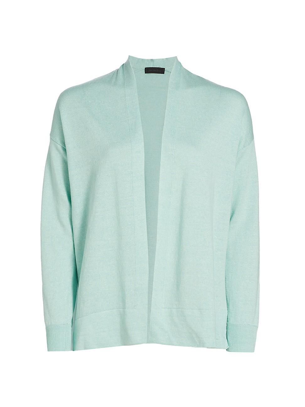 Womens COLLECTION Linen-Blend Flyaway Cardigan Product Image