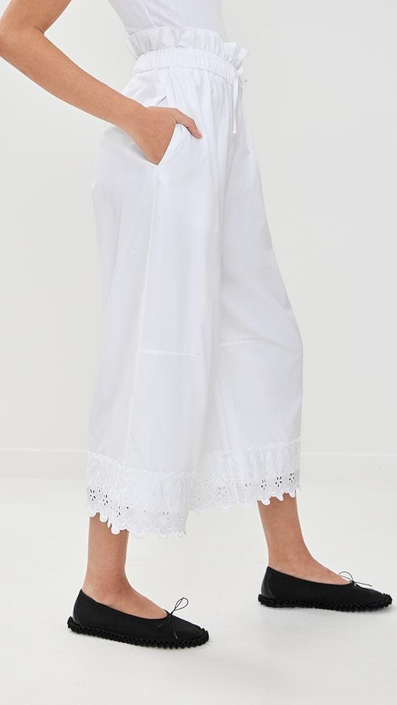 Simone Rocha Elasticated Ruffle Waist Cropped Trousers with Trim | Shopbop Product Image